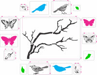 Thumbnail for Flutter &  Feather Debi’s Design Diary Stencil - JRV for DIY Paint