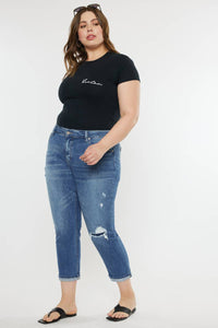 Thumbnail for KanCan Jeans Plus Size Boyfriend Jean KC8631M-P: MEDIUM Denim