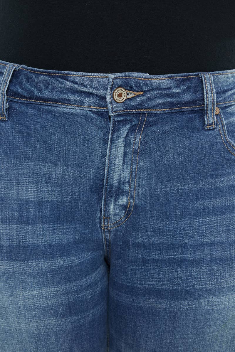 KanCan Jeans Plus Size Boyfriend Jean KC8631M-P: MEDIUM Denim