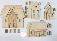 Thumbnail for Set of 4 House 3-D Layered Wood Blank