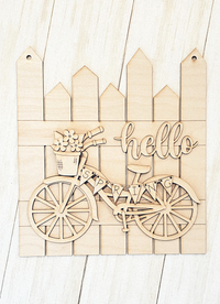 Thumbnail for Hello Spring Bicycle 3-D Layered Wood Blank
