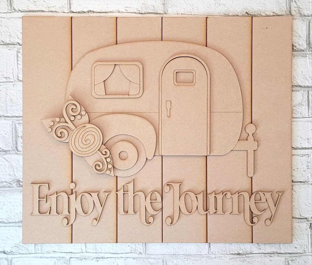Camper Enjoy the Journey 3-D Layered Wood Blank - Rubbish Restyled