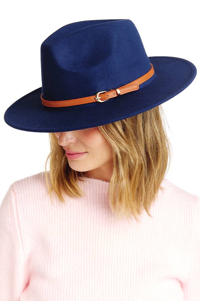 Belt Point Fedora Hat: Oatmeal