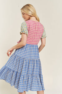 Thumbnail for Colorblock Gingham Dress