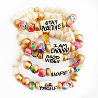 Thumbnail for Affirmation Word Beaded Bracelets Inspirational - Abstract