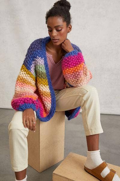 Rainbow Knitted Cardigan