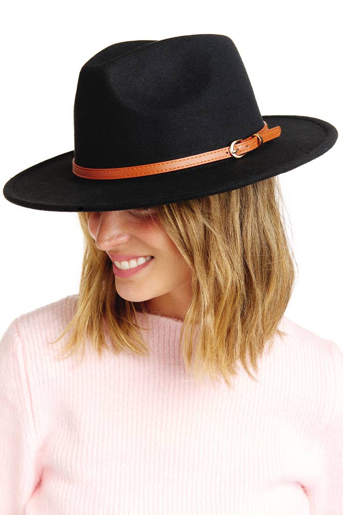 Belt Point Fedora Hat: Oatmeal