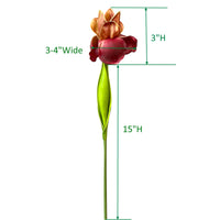 Thumbnail for 18inch-Real Touch Bearded Iris Stem: Plum