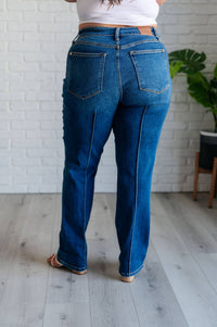 Thumbnail for Judy Blue High Rise Center Seam Detail Straight Jeans