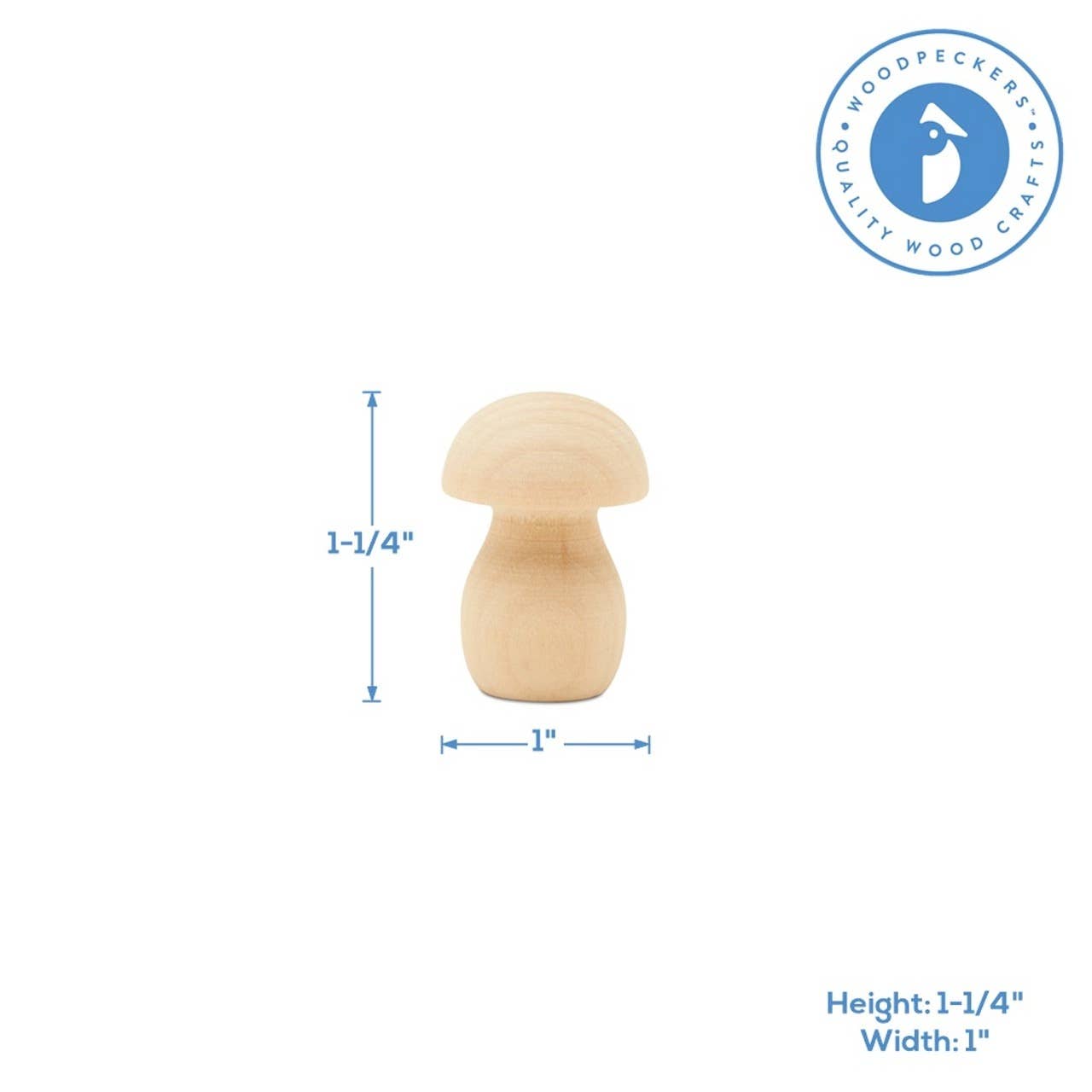 Wooden Mushroom: 2-1/2"