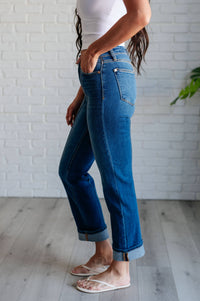 Thumbnail for Judy Blue High Rise Center Seam Detail Straight Jeans