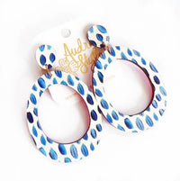 Thumbnail for Olivia Drop Earring - Colorful Bright Blue White Summer Statement Earring