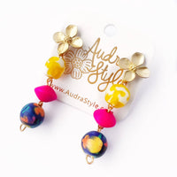 Thumbnail for Floral Drop Beaded Earrings - Summer Bright Dangles