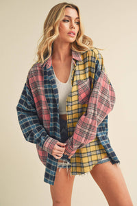 Thumbnail for Neela Multi Color Plaid Flannel Shirt