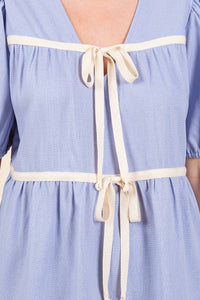 Thumbnail for Piping Detail Babydoll Top