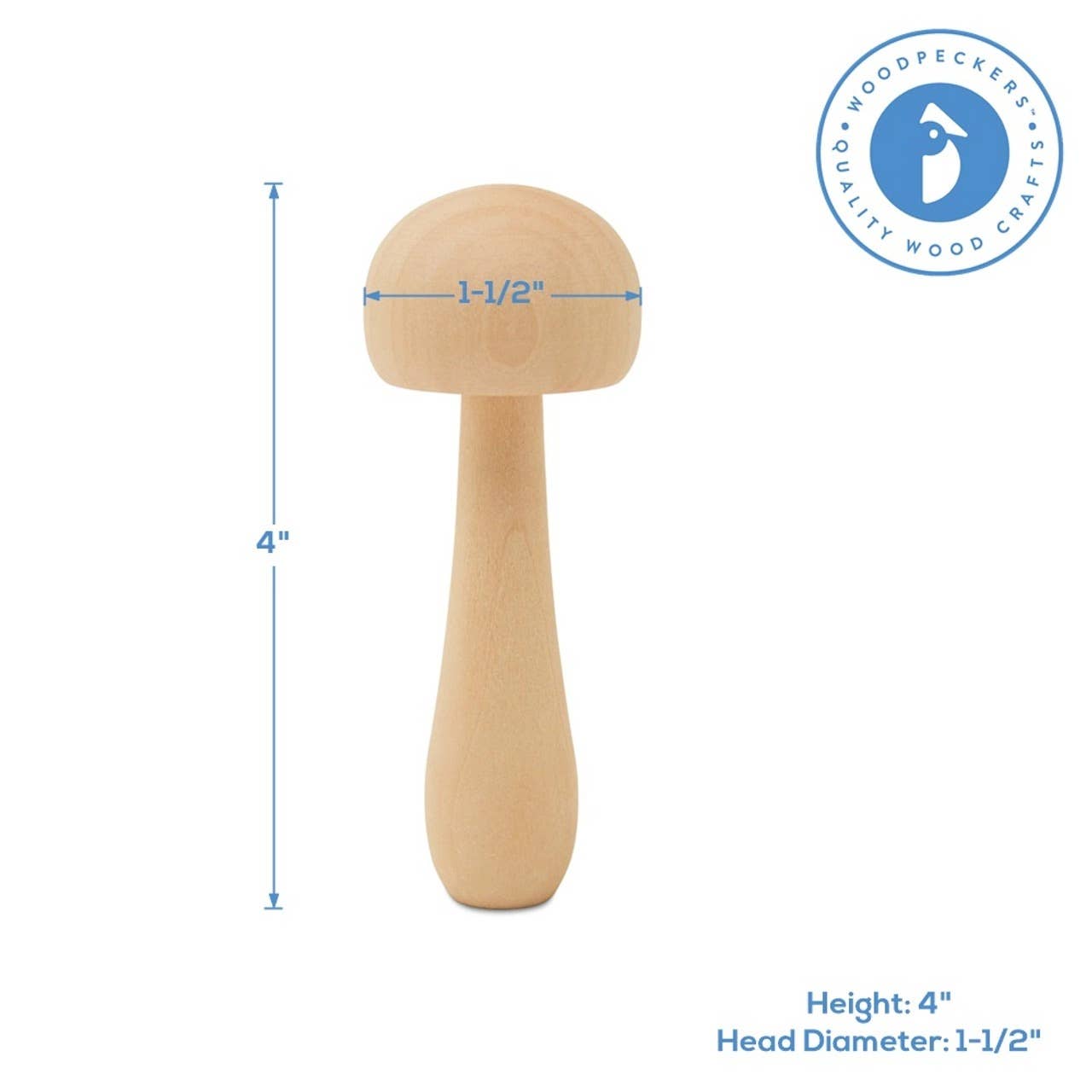 Wooden Mushroom: 2-1/2"