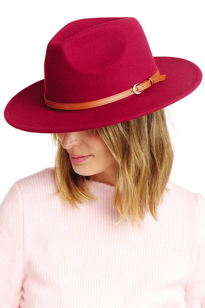 Belt Point Fedora Hat: Oatmeal