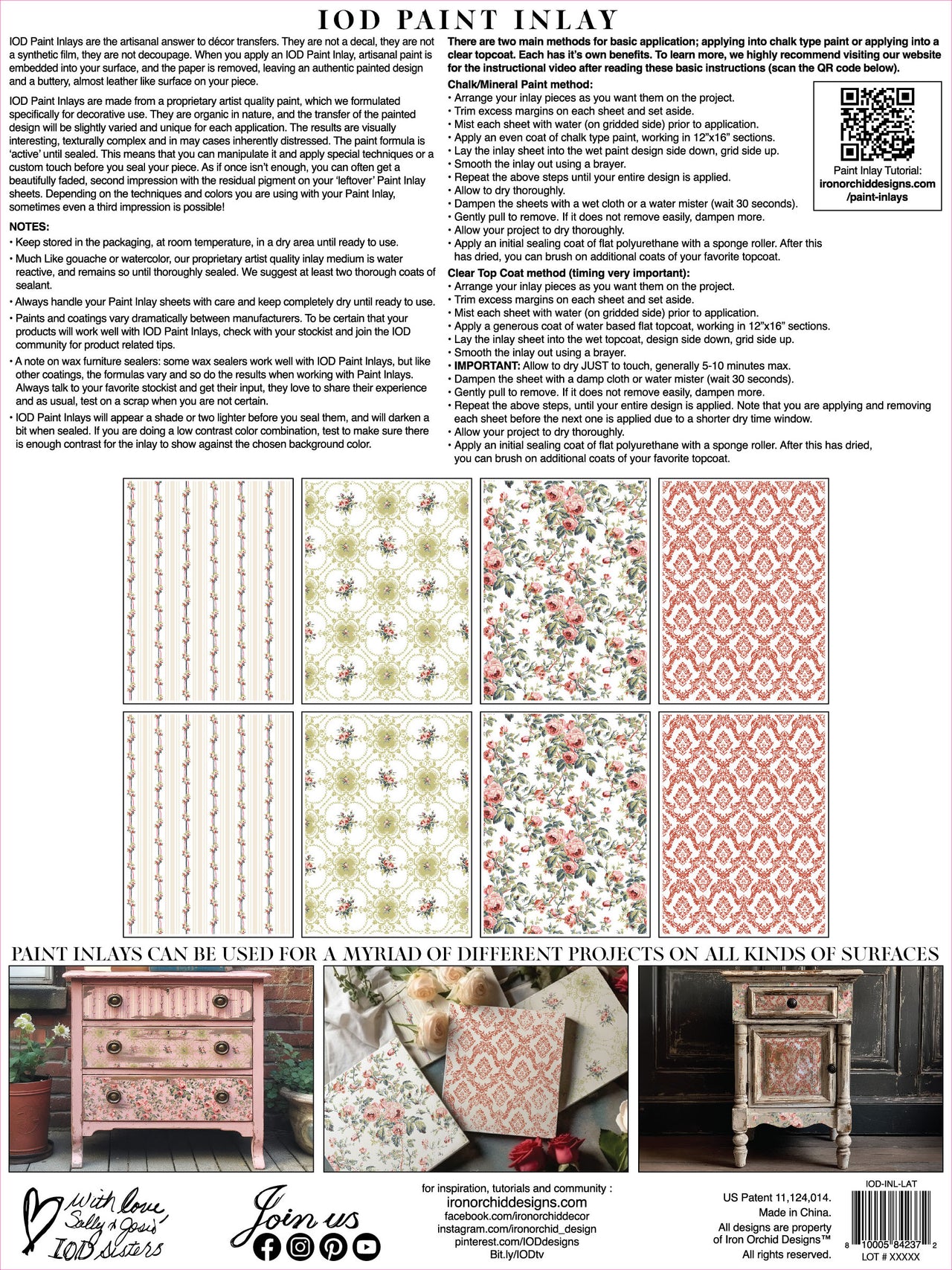 Lattice Rose IOD Paint Inlay 12x16 Pad - Iron Orchid Designs