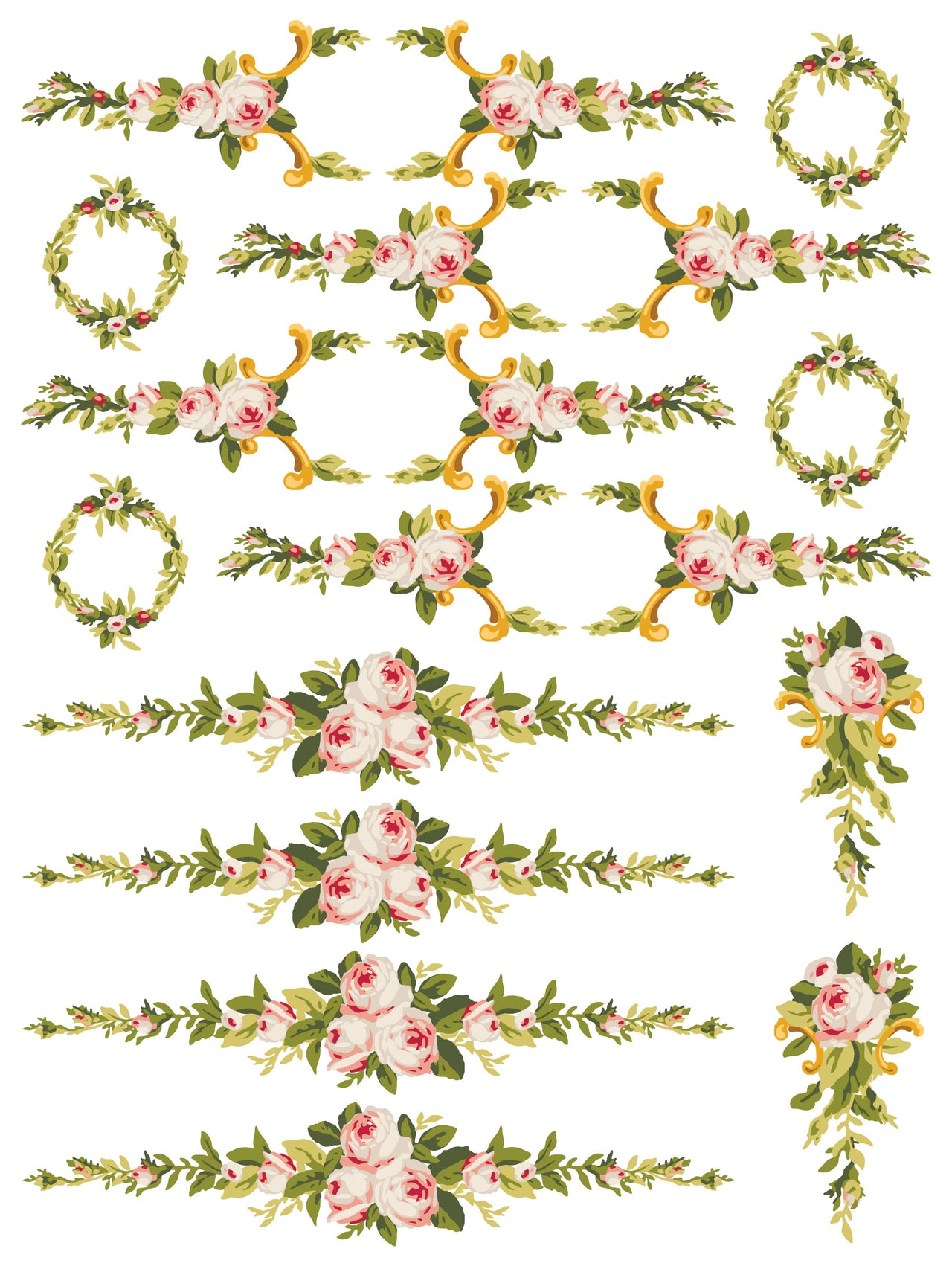 Petite Fleur Pink IOD Paint Inlay 12x16 Pad - Iron Orchid Designs