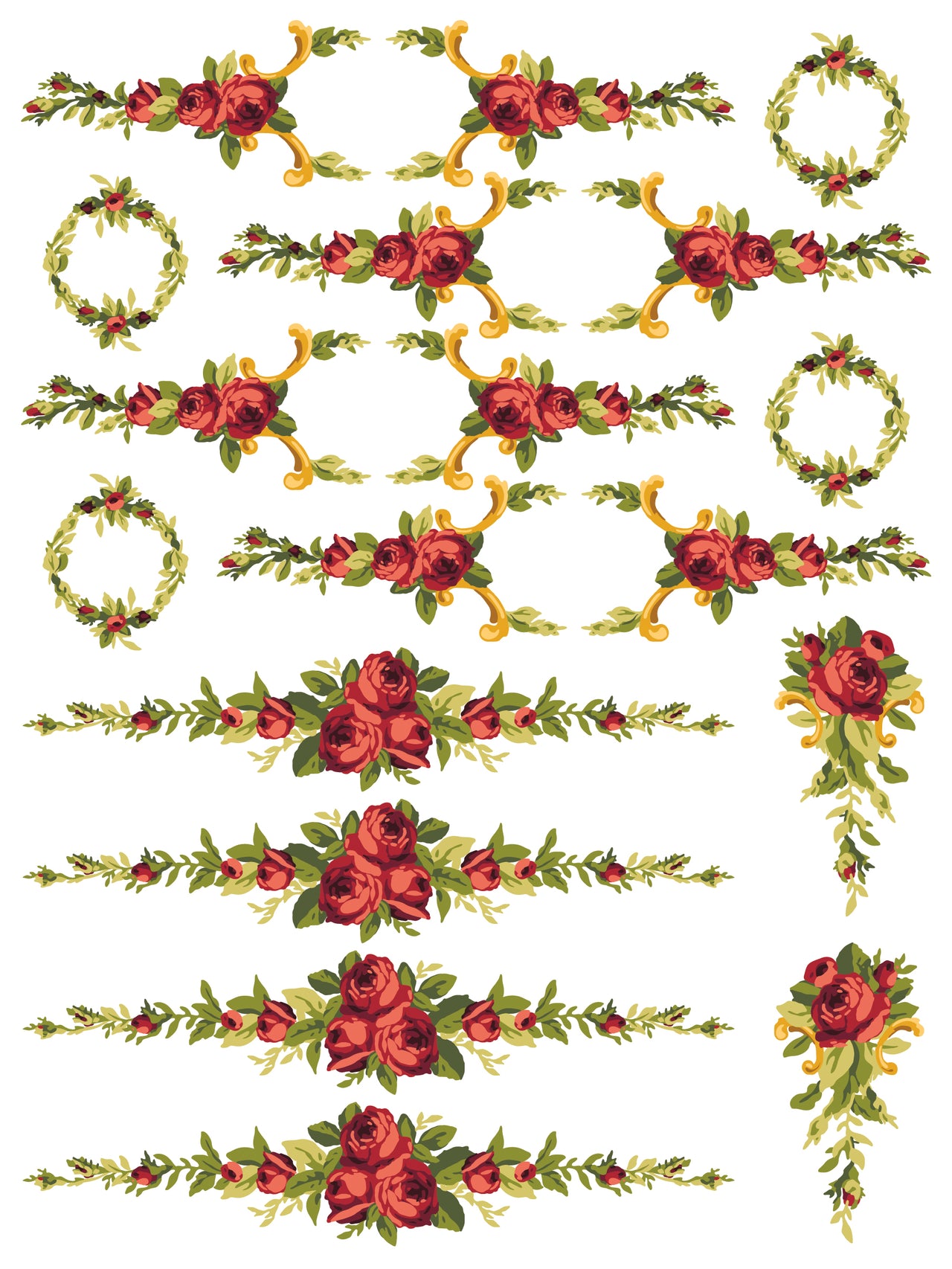 Petite Fleur Red IOD Paint Inlay 12x16 Pad - Iron Orchid Designs