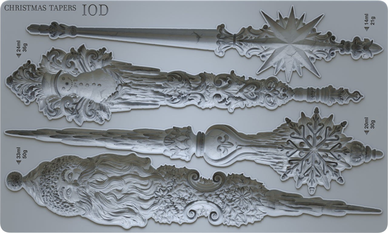 Christmas Tapers 6"x10" - IOD Decor Mould™ - Iron Orchid Designs