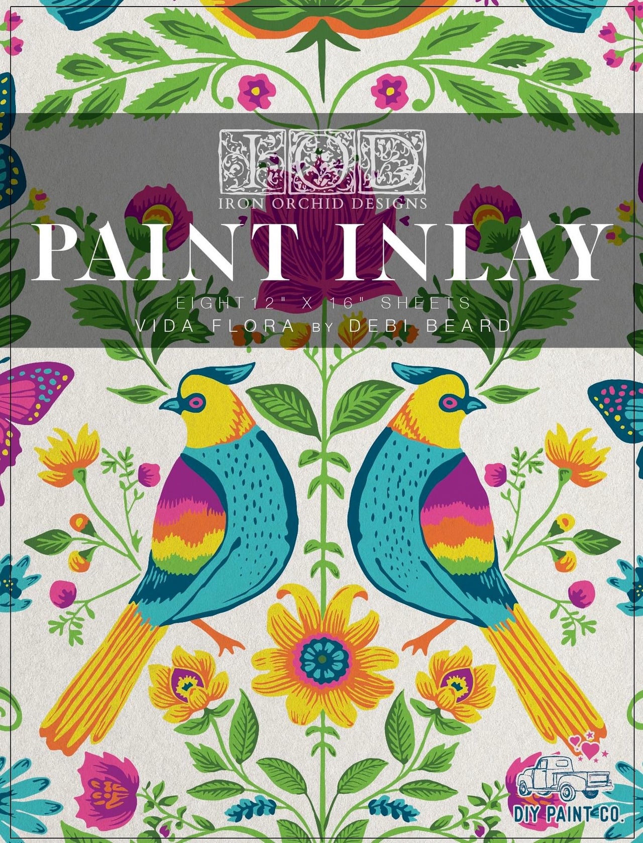 Vida Floral IOD Paint Inlay - Iron Orchid Designs