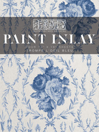 Thumbnail for Trompe l’oeil Bleu IOD Paint Inlay 12x16 Pad™ - Iron Orchid Designs