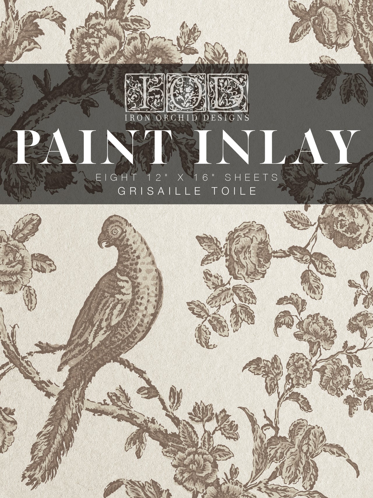 Grisaille Toile IOD Paint Inlay 12x16 Pad™- Iron Orchid Designs