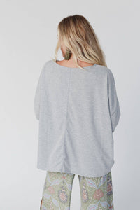 Thumbnail for Cozy Cool Oversized Tee - Heather Gray