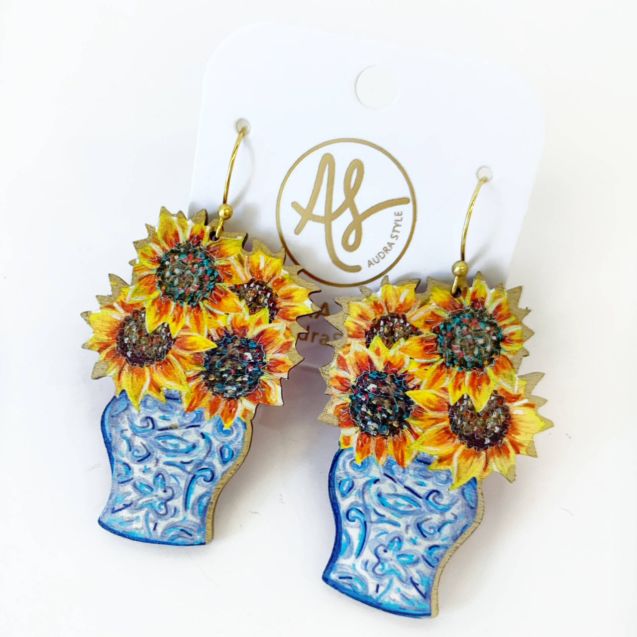 Fall Statement Earring Sunflower in Ginger Jar Earrings