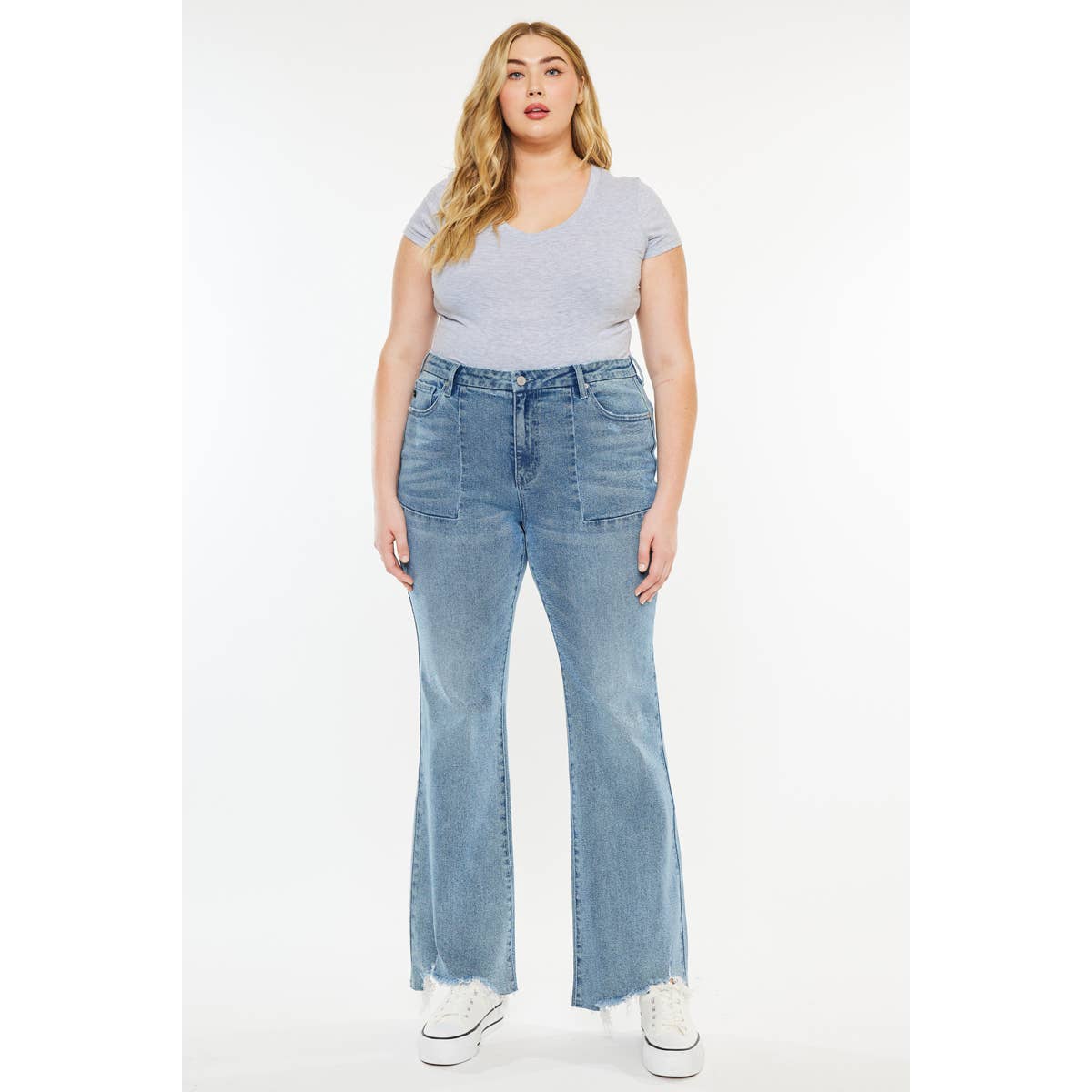 KanCan USA PLUS PETITE HIGH RISE FLARE JEANS