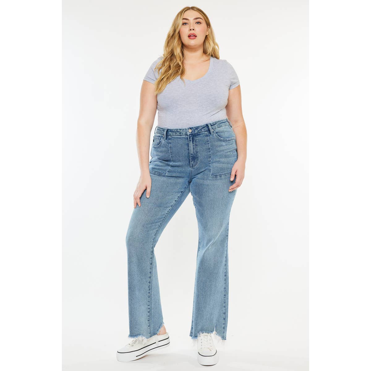 KanCan USA PLUS PETITE HIGH RISE FLARE JEANS