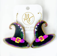 Thumbnail for Fall Halloween Statement Earring Witch Hat Earrings