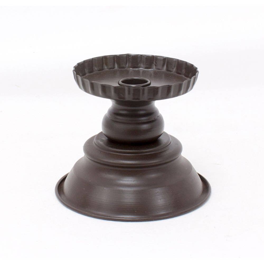Large Brown Candle Holder - 5.5 x 4.25 in