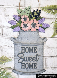 Thumbnail for Milk Bucket Home Sweet Home  3-D Layered Wood Blank