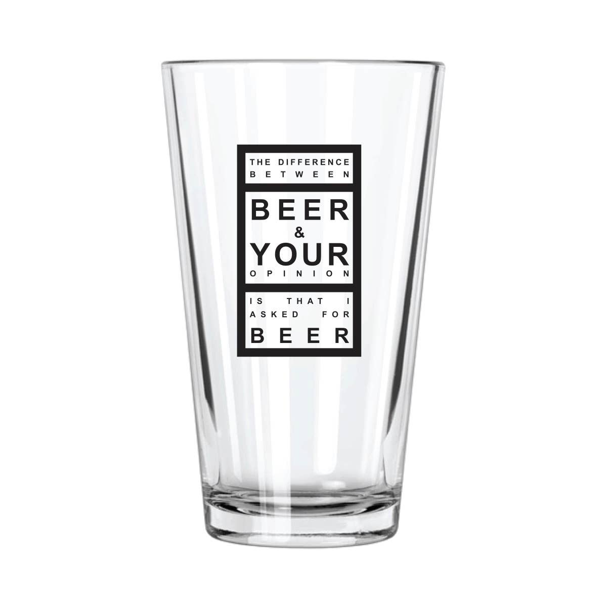 The Difference Between Beer & Your Opinion Pint Glass – Rubbish Restyled