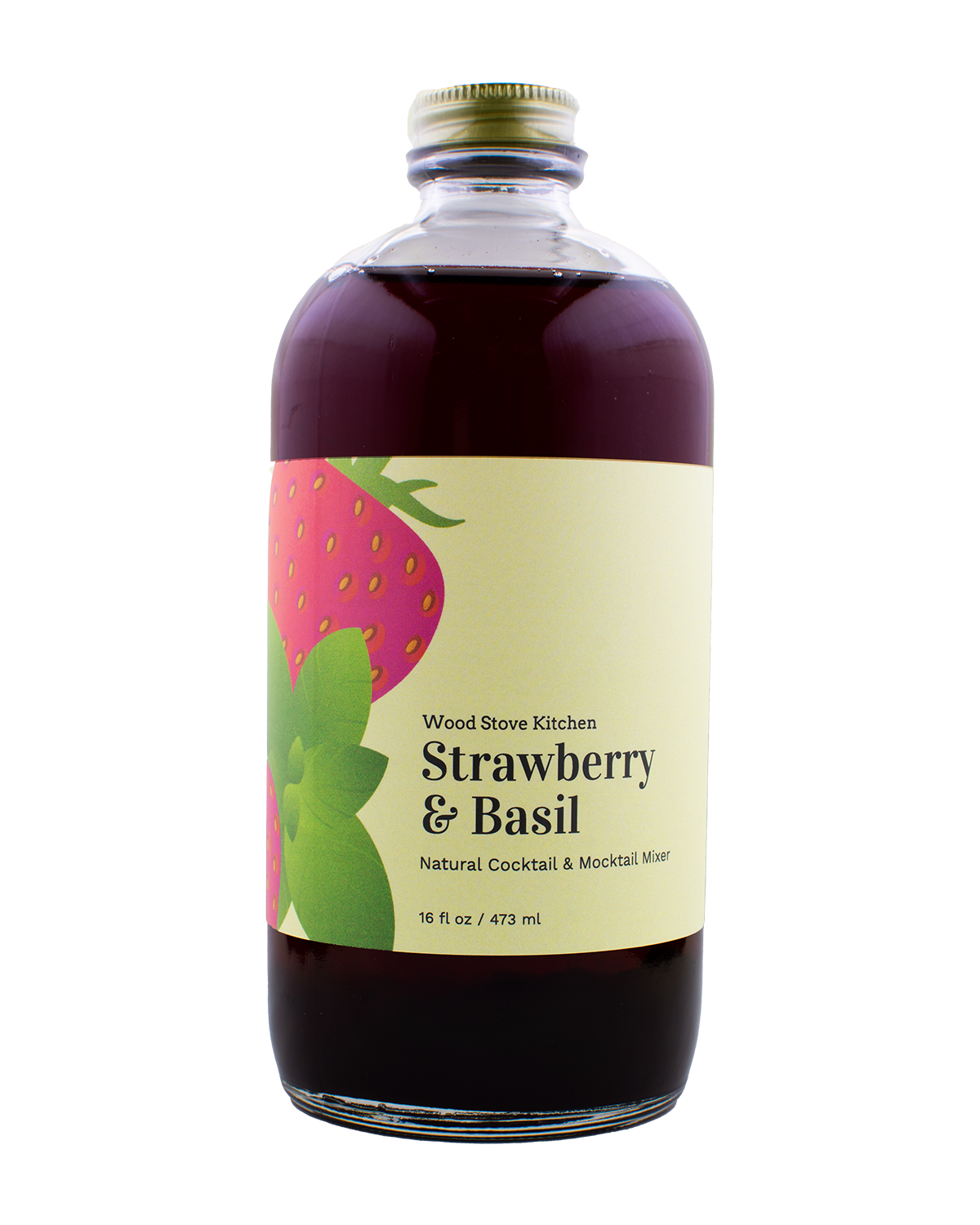 Wood Stove Kitchen - Strawberry And Basil Cocktail & Drink Mix, 16 fl oz