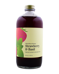 Wood Stove Kitchen - Strawberry And Basil Cocktail & Drink Mix, 16 fl oz