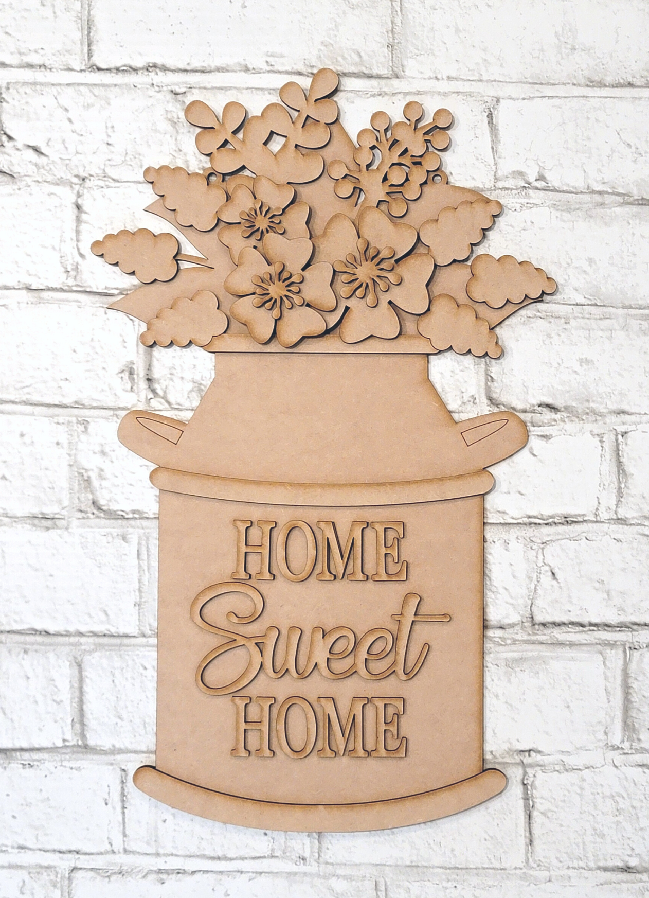 Milk Bucket Home Sweet Home  3-D Layered Wood Blank