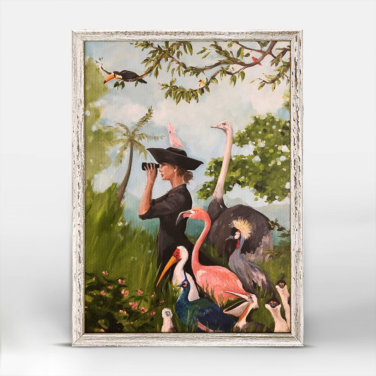 The Birdwatcher Mini Framed Canvas