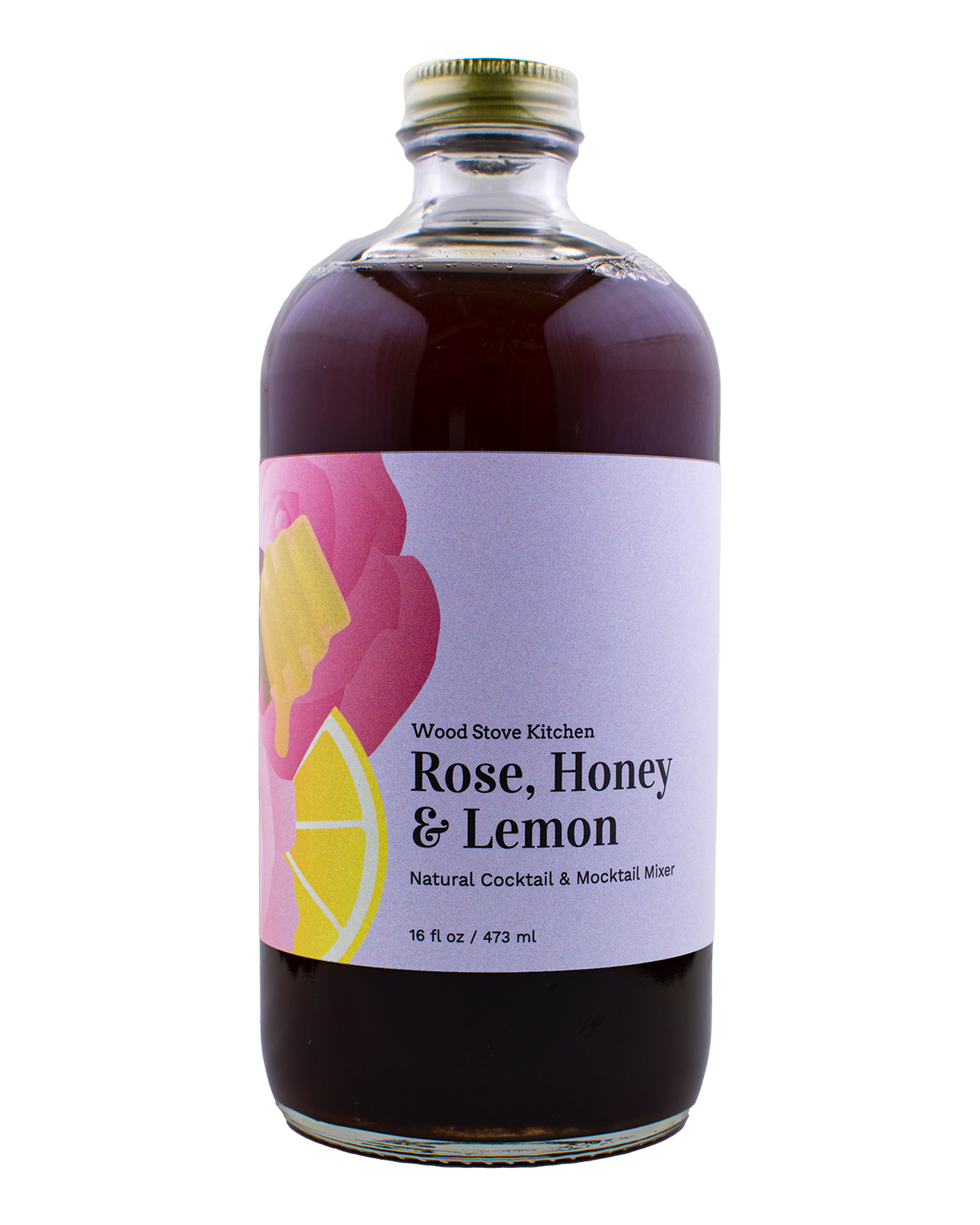 Wood Stove Kitchen - Rose Honey Lemon Cocktail & Drink Mix, 16 fl oz