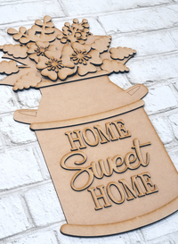 Thumbnail for Milk Bucket Home Sweet Home  3-D Layered Wood Blank