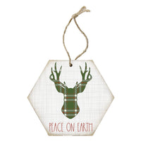 Thumbnail for Peace Plaid Deer - Honeycomb Ornaments