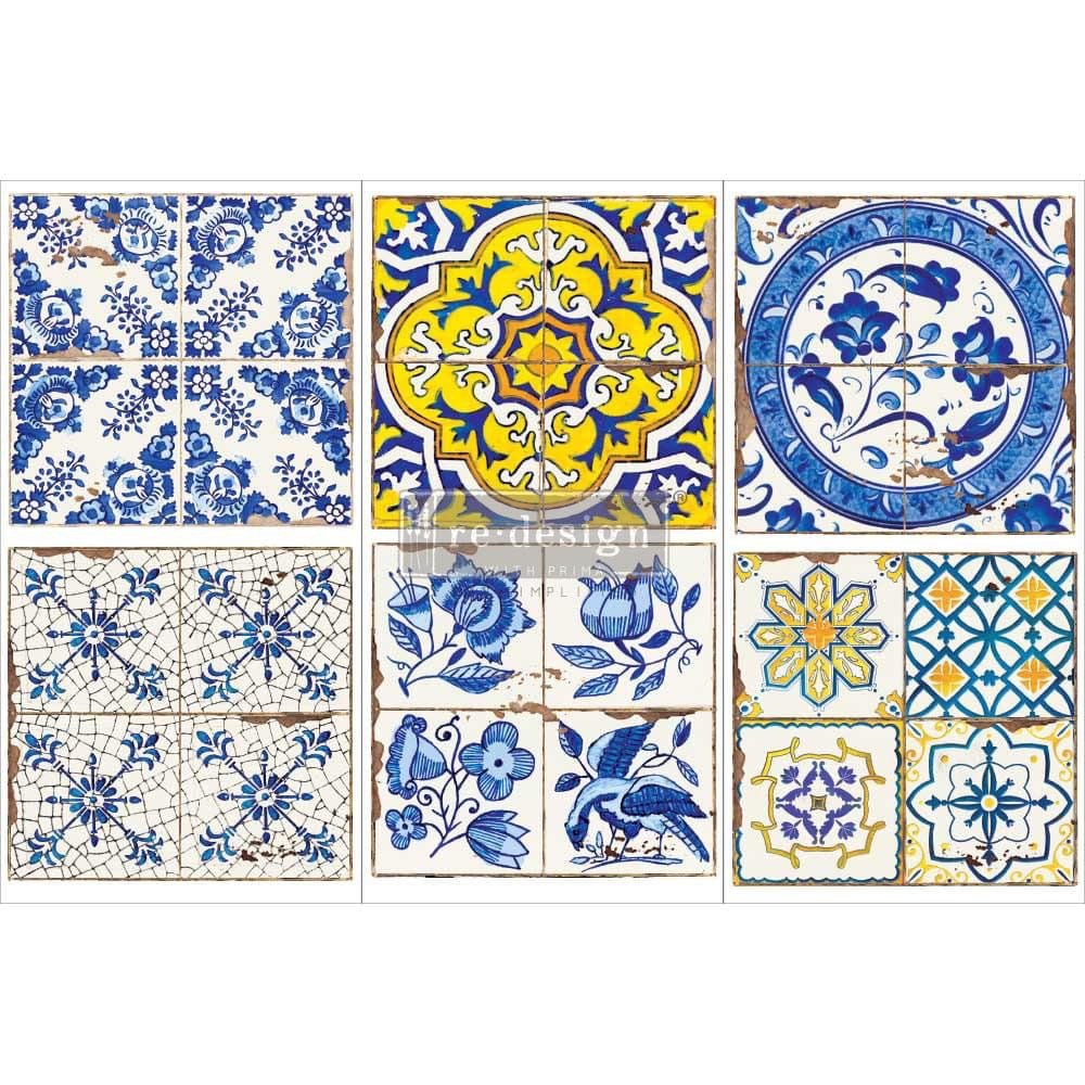 6" x 12" Casa Tiles 3 sheets - Redesign with Prima Transfer - Rub on Decal - Rubbish Restyled
