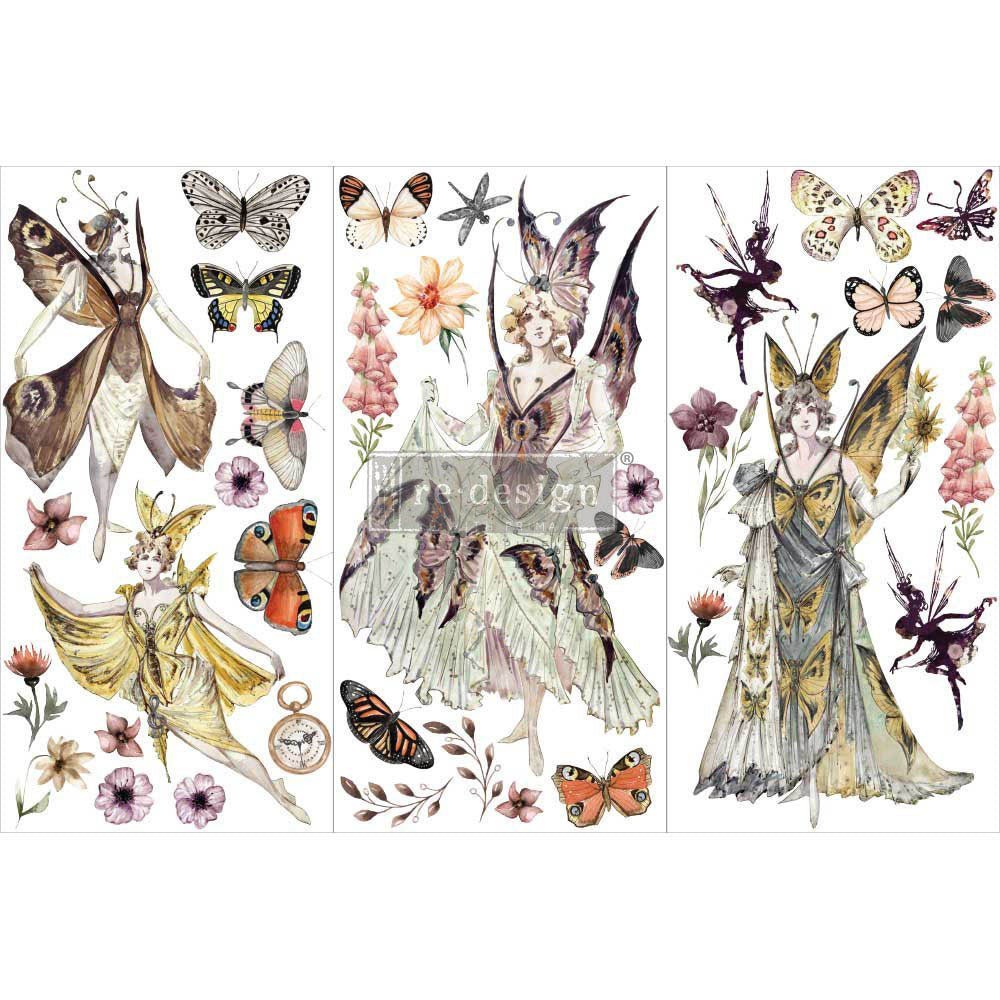 6" x 12" Forest Fairies - 3 sheets - Redesign with Prima Transfer - Rub on Decal - Rubbish Restyled