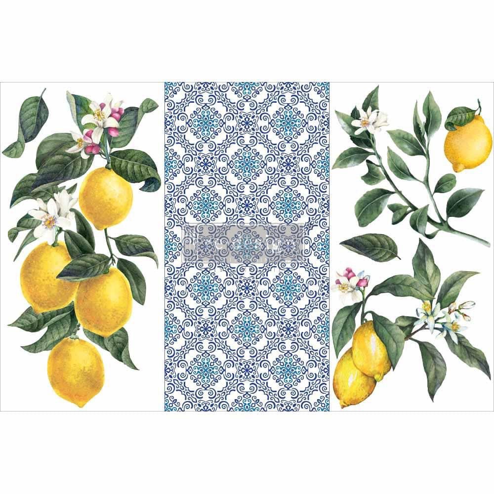 6" x 12" Lemon Trees 3 sheets - Redesign with Prima Transfer - Rub on Decal - Rubbish Restyled