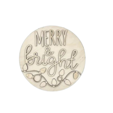 Merry and Bright 3-D Layered Wood Blank