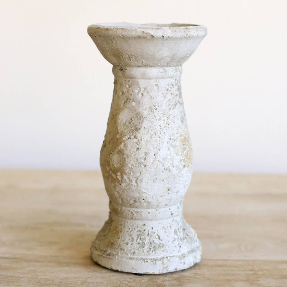Visby Candle Holder Antique Cream 4x7.75