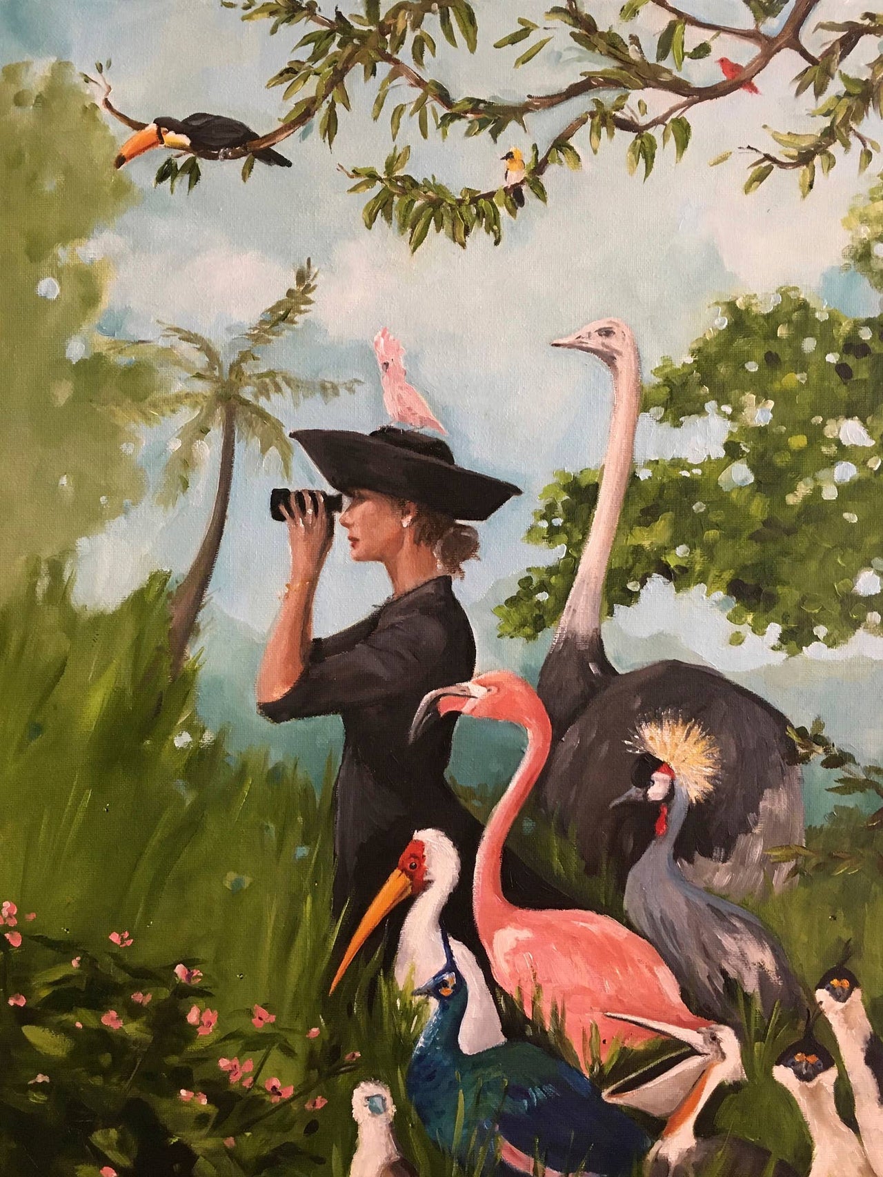 The Birdwatcher Stretched Canvas
