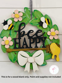 Thumbnail for Bee Happy Wreath 3-D Layered Wood Blank - Rubbish Restyled